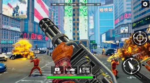 银 行抢劫射击枪游戏